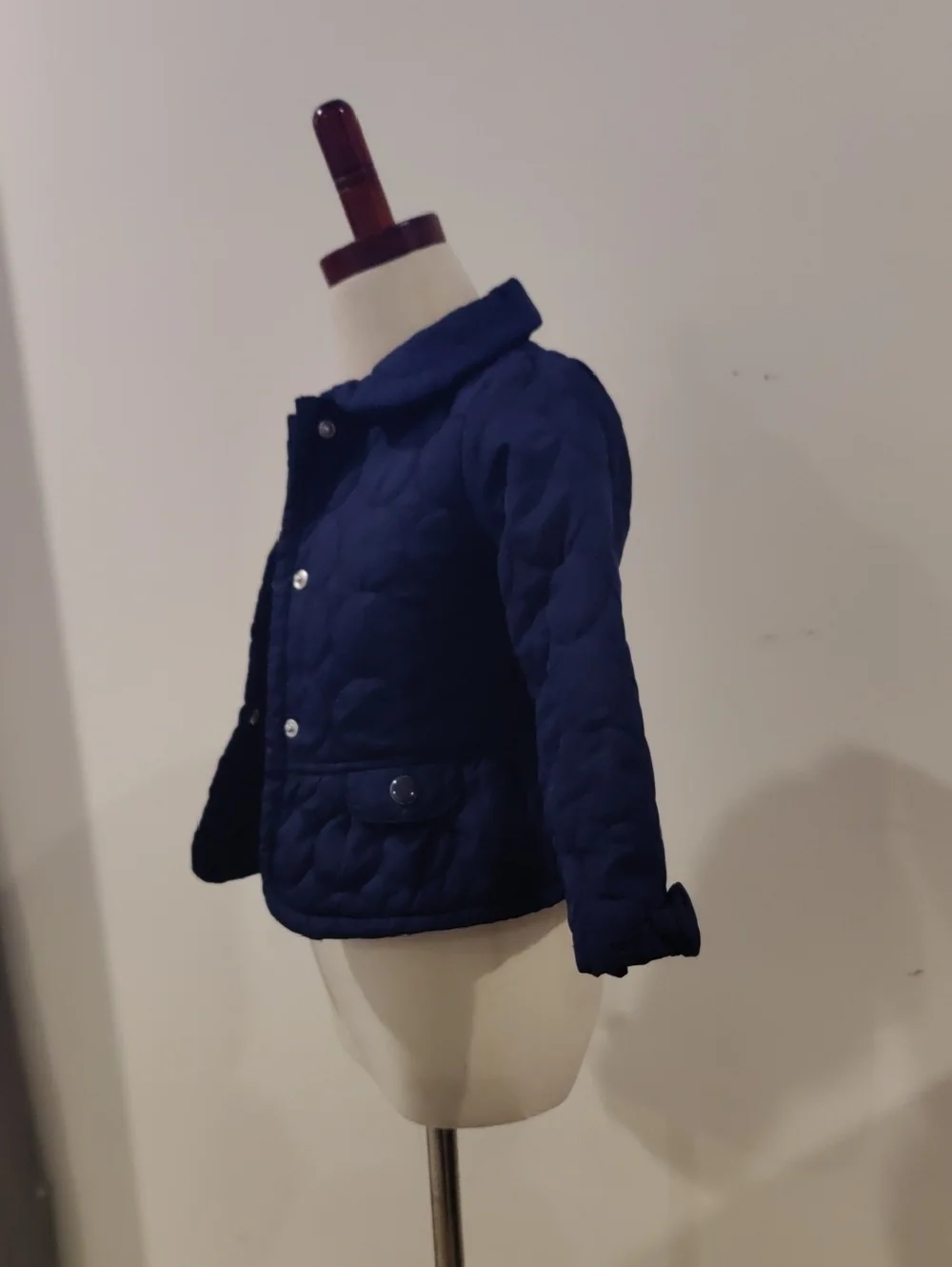 Gymboree Girls Quilted Navy Jacket Casual Snap Front Coat Lightweght Windbreaker